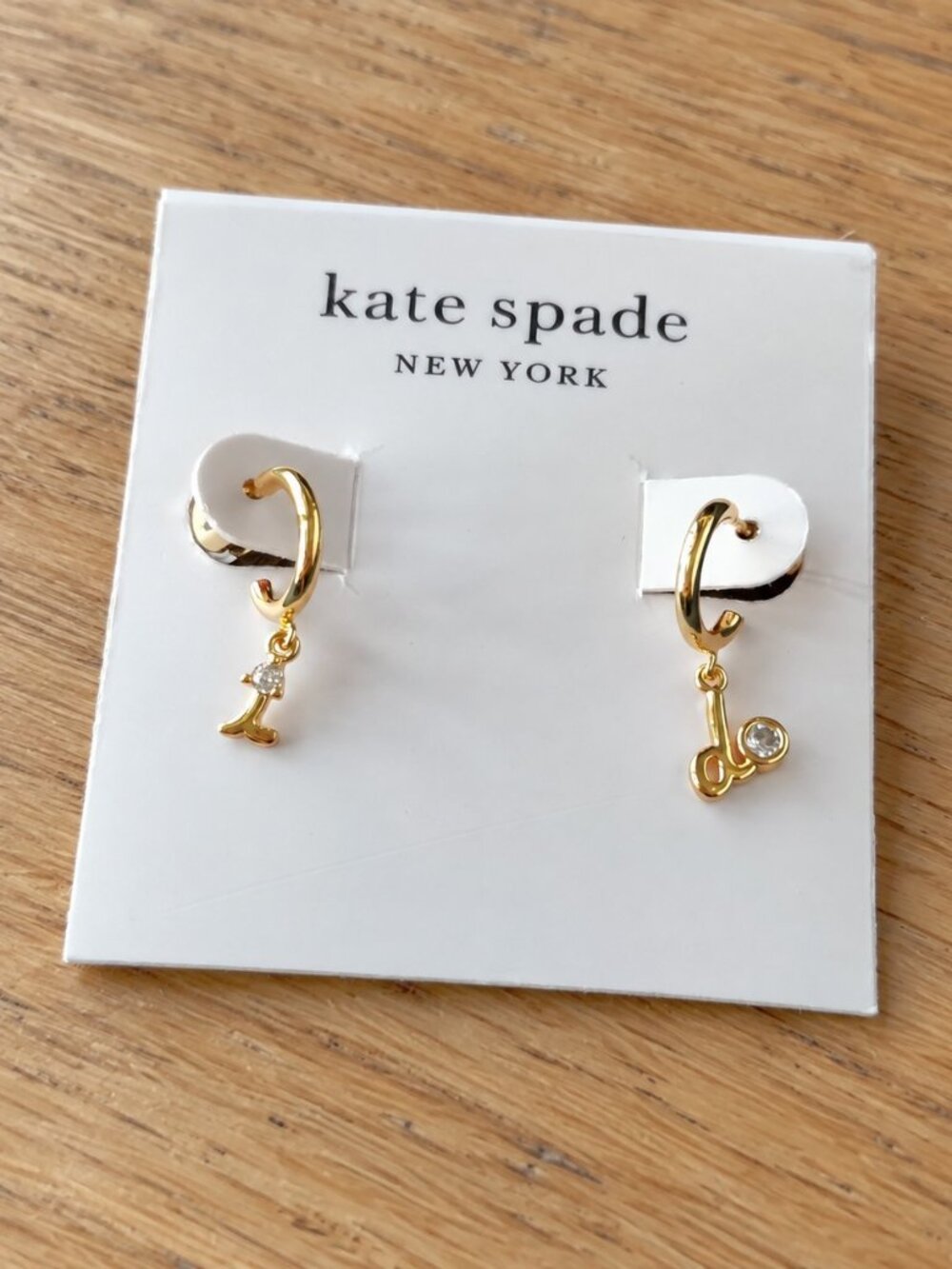 say yes i do gold clear huggie earrings
